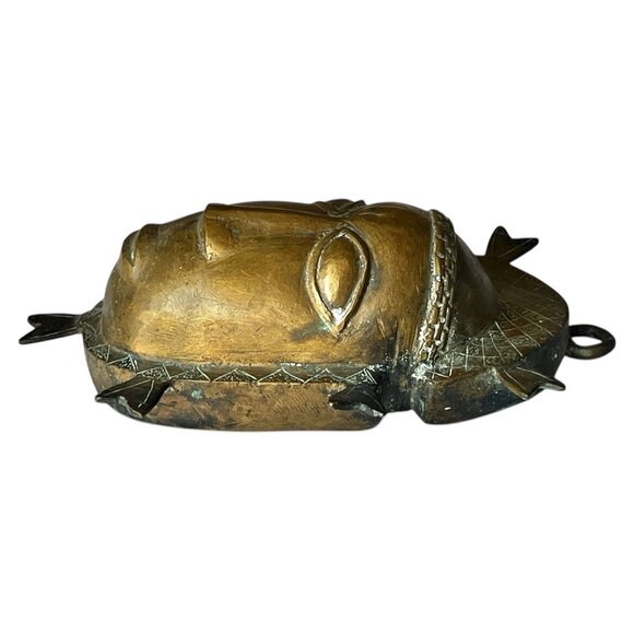 Baule Mask Brass / Bronze Cote D'Ivoire African Tribal Mask Wall Art - Picture 12 of 13